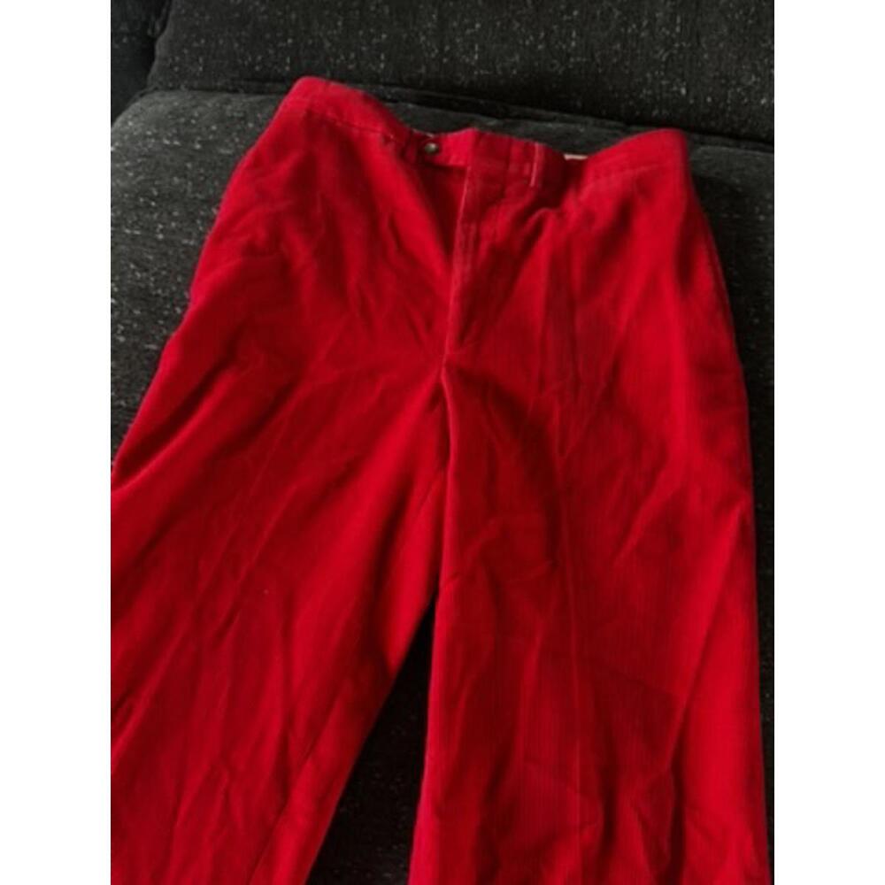 Vintage Charleston Khakis Red Corduroy Trousers High Rise Preppy Pants
